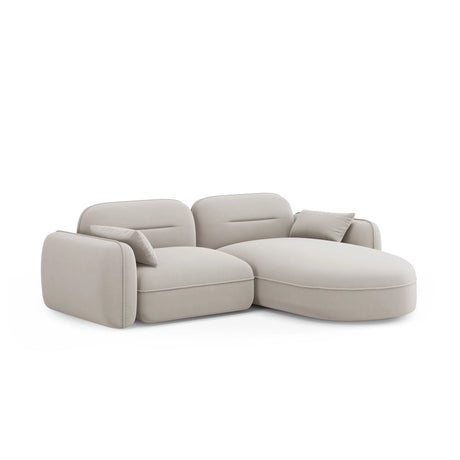 Sydney 3-Sitzer Ecksofa, Rechte Seite, aus Samt in Hellbeige (Casino Pearl), 230x165x70 cm von Cosmopolitan Design – Bild 4