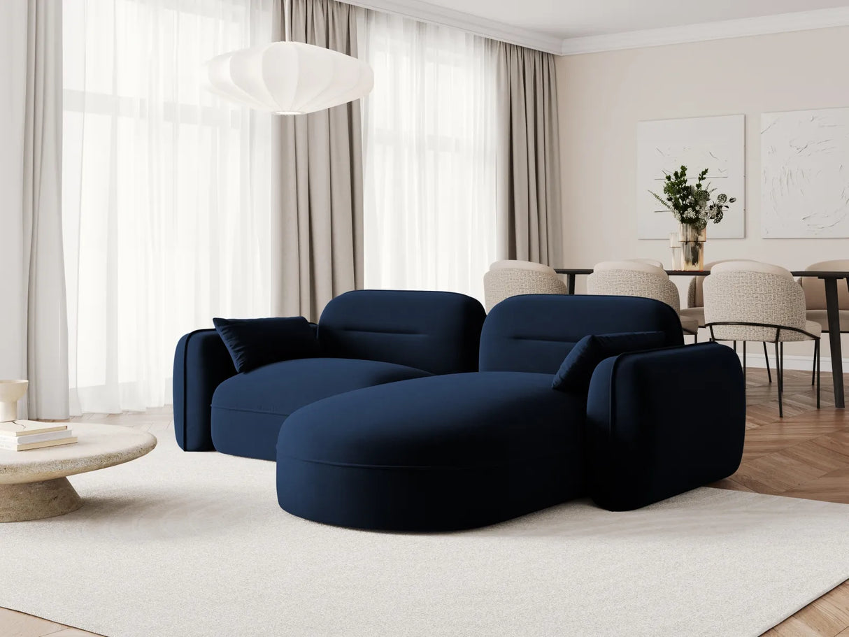 Sydney 3-Sitzer Ecksofa, Rechte Seite, aus Samt in Königsblau (Casino Deep Blue), 230x165x70 cm von Cosmopolitan Design – Bild 2