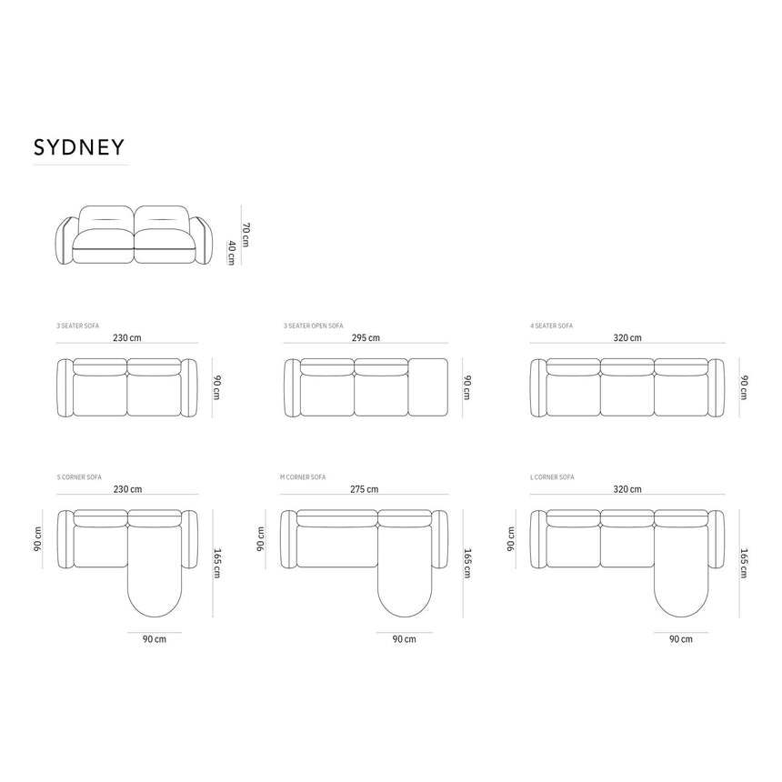 Sydney 3-Sitzer Ecksofa, Rechte Seite, aus Samt in Königsblau (Casino Deep Blue), 230x165x70 cm von Cosmopolitan Design – Bild 3