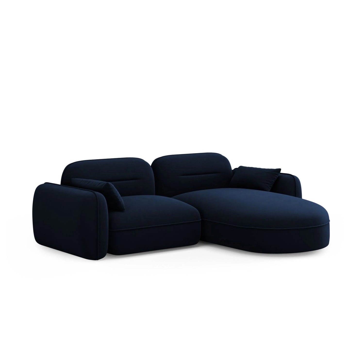 Sydney 3-Sitzer Ecksofa, Rechte Seite, aus Samt in Königsblau (Casino Deep Blue), 230x165x70 cm von Cosmopolitan Design – Bild 4