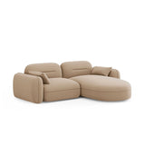 Sydney 3-Sitzer Ecksofa, Rechte Seite, aus Samt in Sand (Casino Lion), 230x165x70 cm von Cosmopolitan Design – Bild 4