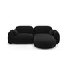 Sydney 3-Sitzer Ecksofa, Rechte Seite, aus Samt in Schwarz (Casino Black), 230x165x70 cm von Cosmopolitan Design – Bild 1