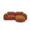 Sydney 3-Sitzer Ecksofa, Rechte Seite, aus Samt in Terrakotta (Casino Terracota), 230x165x70 cm von Cosmopolitan Design – Bild 1