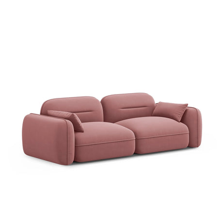Sydney 3-Sitzer Sofa aus Samt in Flamingo (Casino Salmon), 230x90x70 cm von Cosmopolitan Design – Bild 4