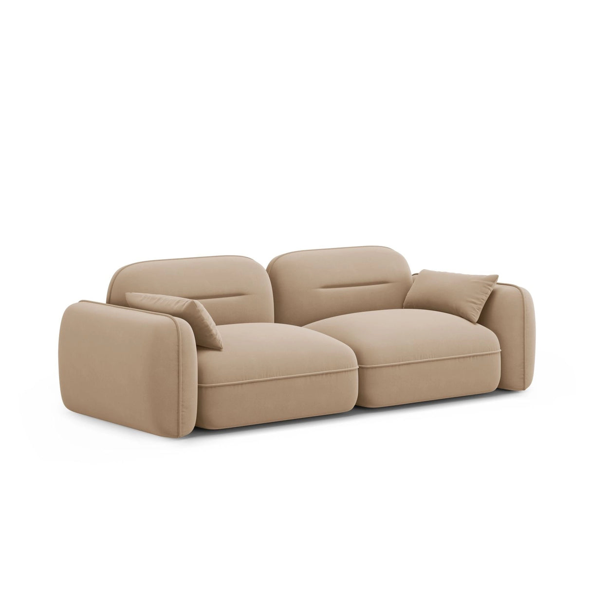 Sydney 3-Sitzer Sofa aus Samt in Sand (Casino Lion), 230x90x70 cm von Cosmopolitan Design – Bild 4