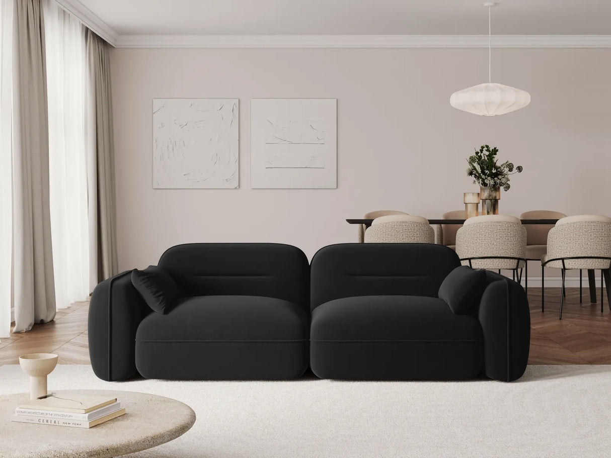 Sydney 3-Sitzer Sofa aus Samt in Schwarz (Casino Black), 230x90x70 cm von Cosmopolitan Design – Bild 2