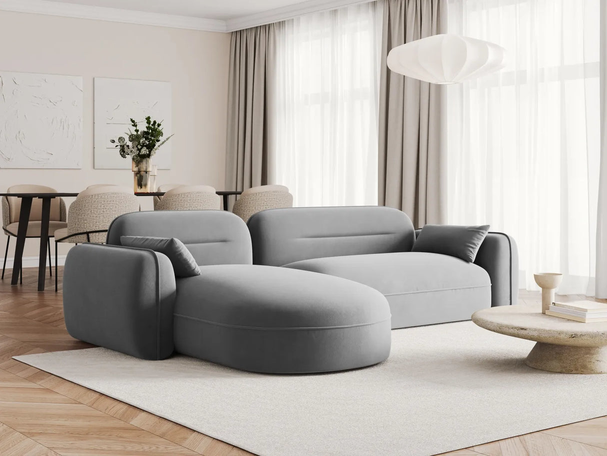 Sydney 4-Sitzer Ecksofa, Linke Seite, aus Samt, 275x165x70 cm von Cosmopolitan Design – Bild 2