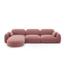 Sydney 4-Sitzer Ecksofa, Linke Seite, aus Samt in Flamingo (Casino Salmon), 320x165x70 cm von Cosmopolitan Design – Bild 1