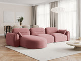 Sydney 4-Sitzer Ecksofa, Linke Seite, aus Samt in Flamingo (Casino Salmon), 320x165x70 cm von Cosmopolitan Design – Bild 2