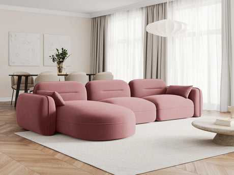 Sydney 4-Sitzer Ecksofa, Linke Seite, aus Samt in Flamingo (Casino Salmon), 320x165x70 cm von Cosmopolitan Design – Bild 2