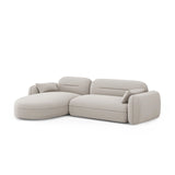 Sydney 4-Sitzer Ecksofa, Linke Seite, aus Samt in Hellbeige (Casino Pearl), 275x165x70 cm von Cosmopolitan Design – Bild 4