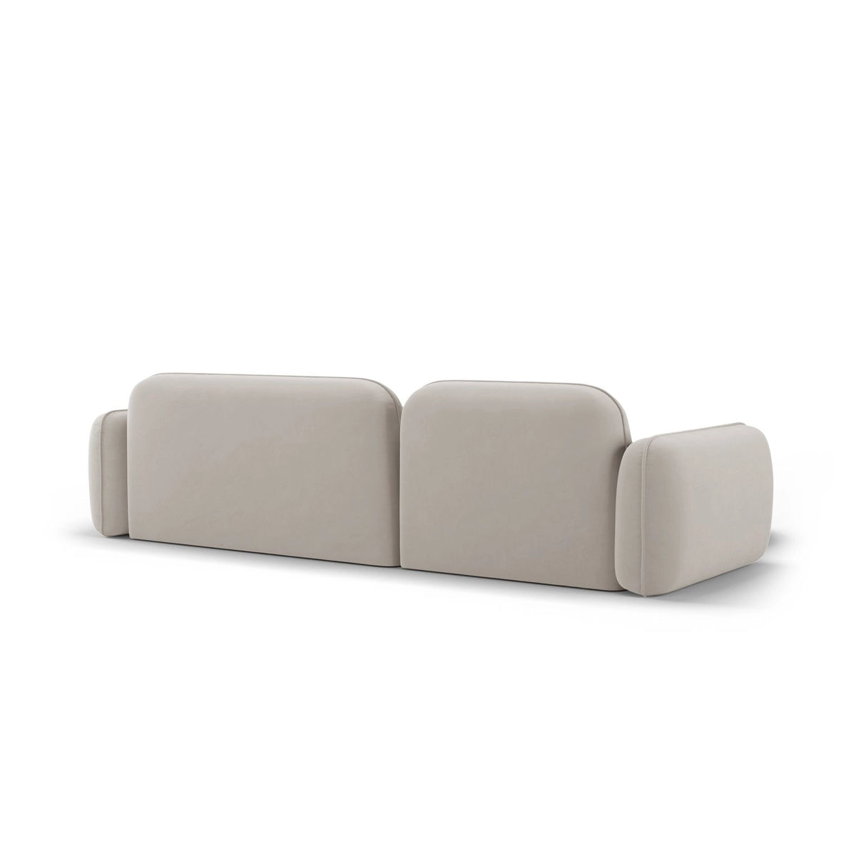 Sydney 4-Sitzer Ecksofa, Linke Seite, aus Samt in Hellbeige (Casino Pearl), 275x165x70 cm von Cosmopolitan Design – Bild 5
