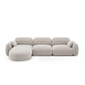 Sydney 4-Sitzer Ecksofa, Linke Seite, aus Samt in Hellbeige (Casino Pearl), 320x165x70 cm von Cosmopolitan Design – Bild 1