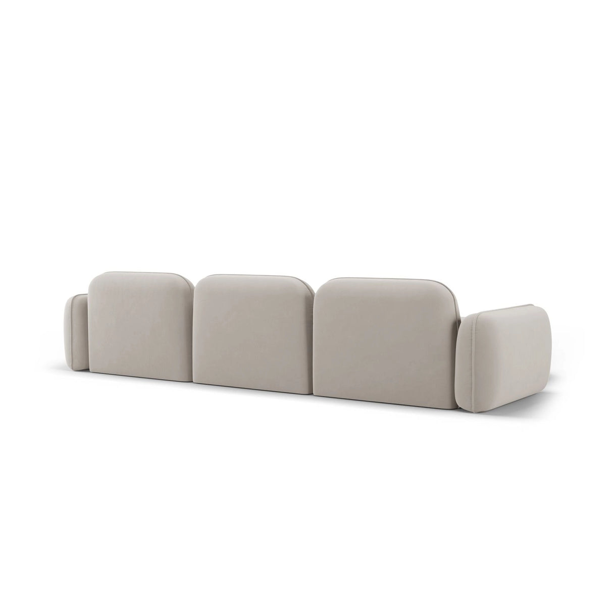 Sydney 4-Sitzer Ecksofa, Linke Seite, aus Samt in Hellbeige (Casino Pearl), 320x165x70 cm von Cosmopolitan Design – Bild 5