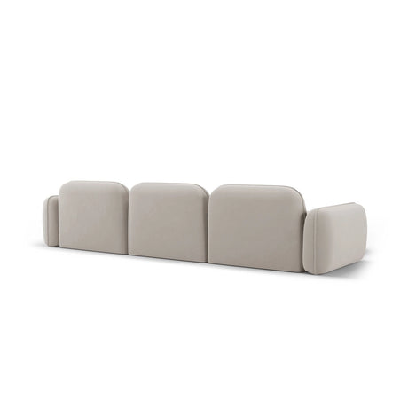 Sydney 4-Sitzer Ecksofa, Linke Seite, aus Samt in Hellbeige (Casino Pearl), 320x165x70 cm von Cosmopolitan Design – Bild 5