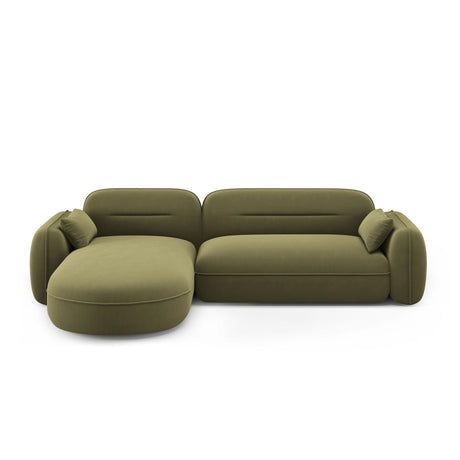 Sydney 4-Sitzer Ecksofa, Linke Seite, aus Samt in Hellgrün (Casino Forest), 275x165x70 cm von Cosmopolitan Design – Bild 1