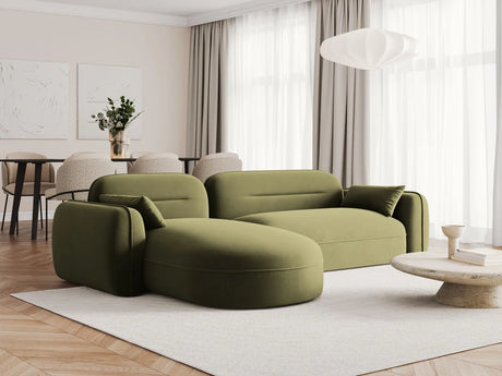 Sydney 4-Sitzer Ecksofa, Linke Seite, aus Samt in Hellgrün (Casino Forest), 275x165x70 cm von Cosmopolitan Design – Bild 2