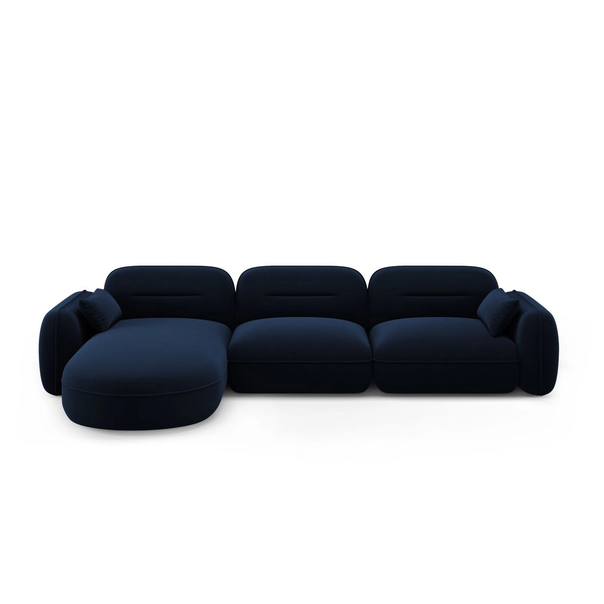 Sydney 4-Sitzer Ecksofa, Linke Seite, aus Samt in Königsblau (Casino Deep Blue), 320x165x70 cm von Cosmopolitan Design – Bild 1