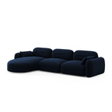 Sydney 4-Sitzer Ecksofa, Linke Seite, aus Samt in Königsblau (Casino Deep Blue), 320x165x70 cm von Cosmopolitan Design – Bild 4