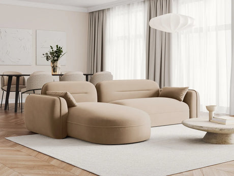 Sydney 4-Sitzer Ecksofa, Linke Seite, aus Samt in Sand (Casino Lion), 275x165x70 cm von Cosmopolitan Design – Bild 2