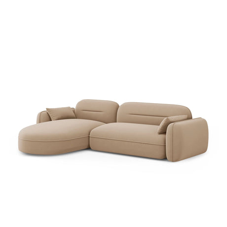 Sydney 4-Sitzer Ecksofa, Linke Seite, aus Samt in Sand (Casino Lion), 275x165x70 cm von Cosmopolitan Design – Bild 4