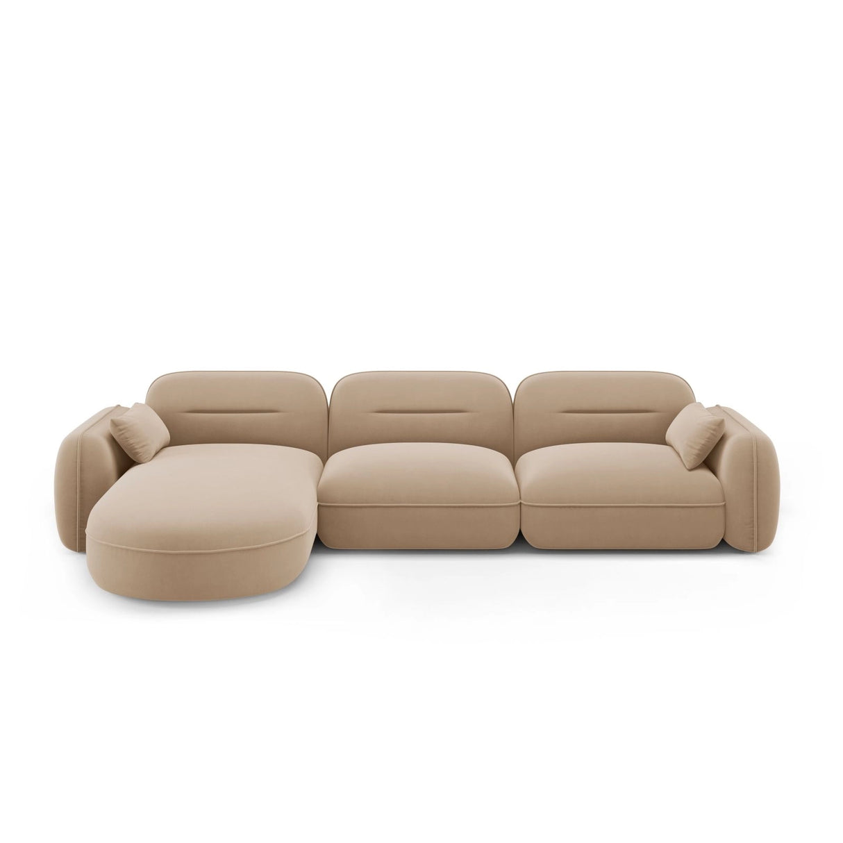 Sydney 4-Sitzer Ecksofa, Linke Seite, aus Samt in Sand (Casino Lion), 320x165x70 cm von Cosmopolitan Design – Bild 1