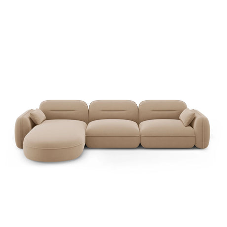 Sydney 4-Sitzer Ecksofa, Linke Seite, aus Samt in Sand (Casino Lion), 320x165x70 cm von Cosmopolitan Design – Bild 1