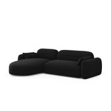 Sydney 4-Sitzer Ecksofa, Linke Seite, aus Samt in Schwarz (Casino Black), 275x165x70 cm von Cosmopolitan Design – Bild 4