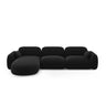 Sydney 4-Sitzer Ecksofa, Linke Seite, aus Samt in Schwarz (Casino Black), 320x165x70 cm von Cosmopolitan Design – Bild 1
