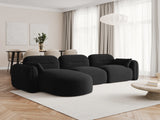 Sydney 4-Sitzer Ecksofa, Linke Seite, aus Samt in Schwarz (Casino Black), 320x165x70 cm von Cosmopolitan Design – Bild 2
