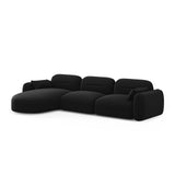Sydney 4-Sitzer Ecksofa, Linke Seite, aus Samt in Schwarz (Casino Black), 320x165x70 cm von Cosmopolitan Design – Bild 4