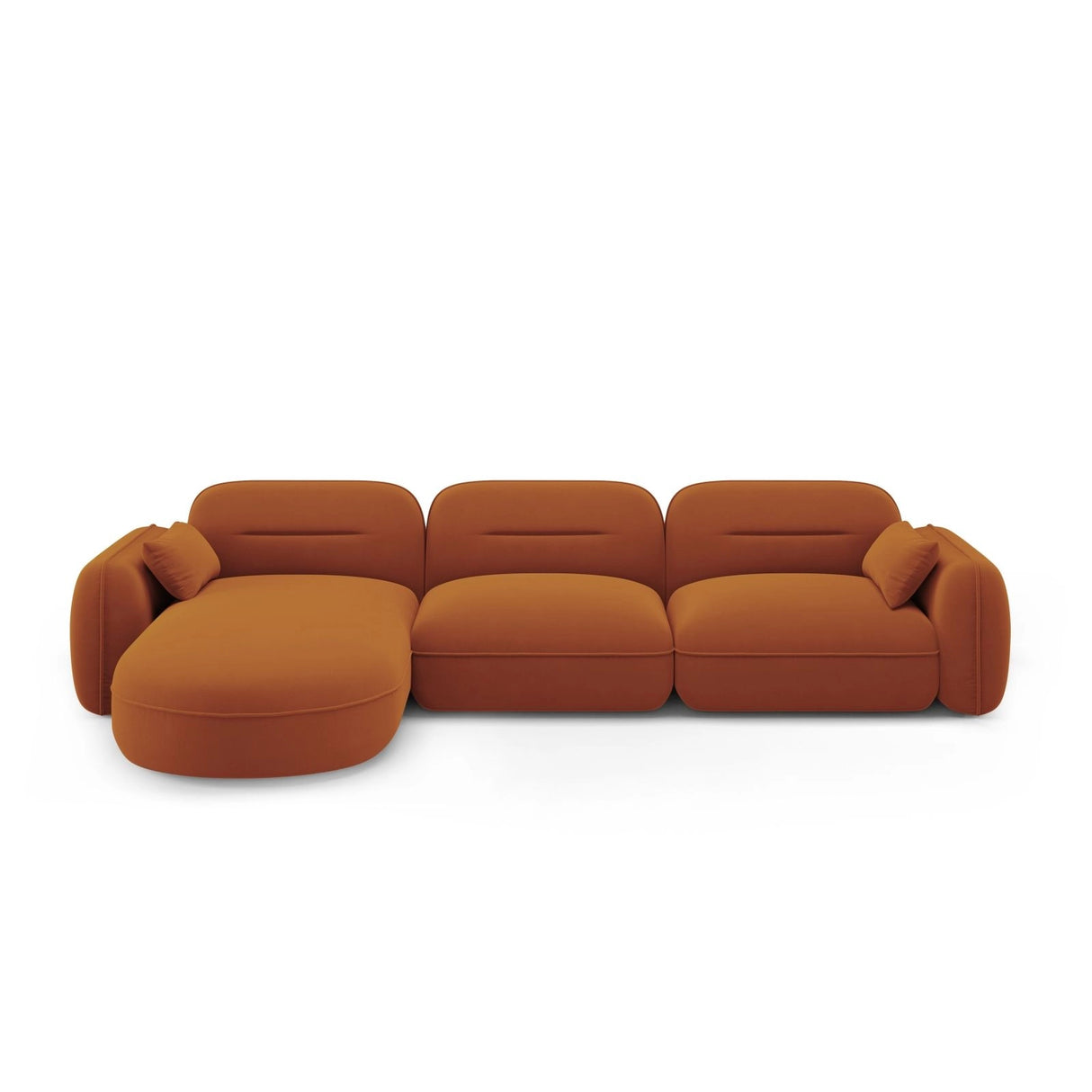 Sydney 4-Sitzer Ecksofa, Linke Seite, aus Samt in Terrakotta (Casino Terracota), 320x165x70 cm von Cosmopolitan Design – Bild 1