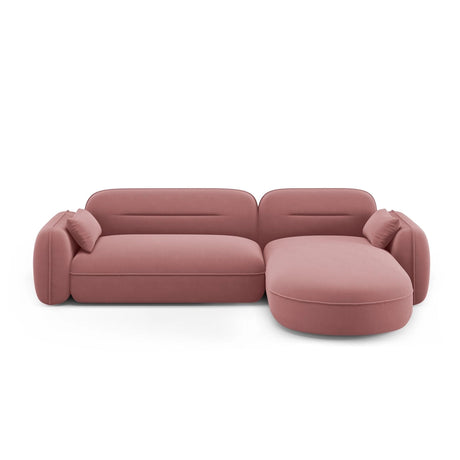 Sydney 4-Sitzer Ecksofa, Rechte Seite, aus Samt in Flamingo (Casino Salmon), 275x165x70 cm von Cosmopolitan Design – Bild 1