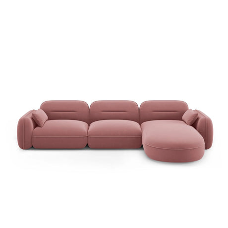 Sydney 4-Sitzer Ecksofa, Rechte Seite, aus Samt in Flamingo (Casino Salmon), 320x165x70 cm von Cosmopolitan Design – Bild 1