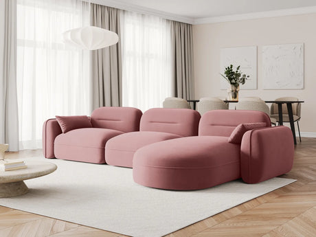 Sydney 4-Sitzer Ecksofa, Rechte Seite, aus Samt in Flamingo (Casino Salmon), 320x165x70 cm von Cosmopolitan Design – Bild 2