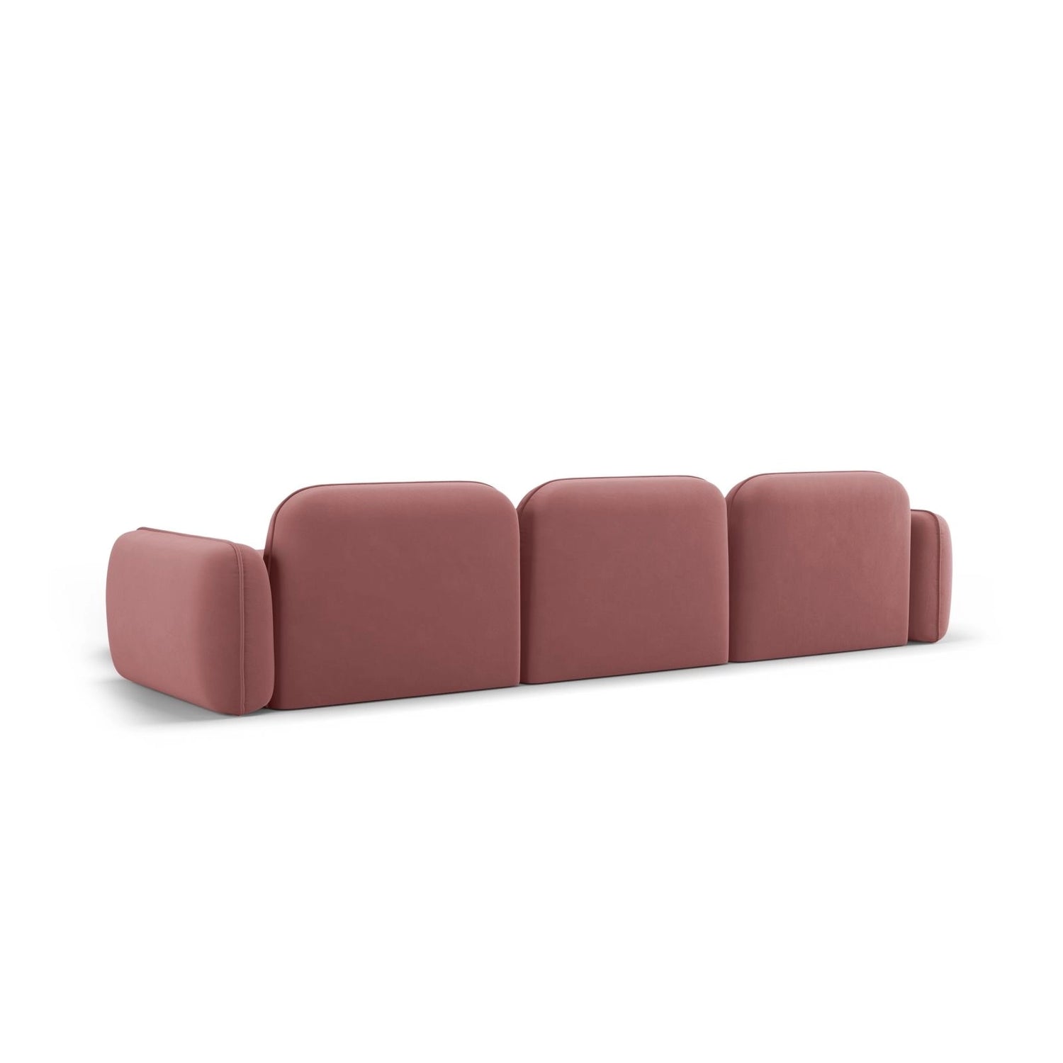 Sydney 4-Sitzer Ecksofa, Rechte Seite, aus Samt in Flamingo (Casino Salmon), 320x165x70 cm von Cosmopolitan Design – Bild 5