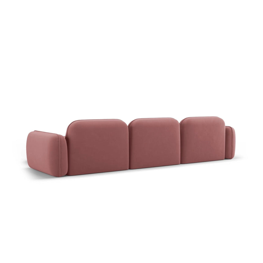 Sydney 4-Sitzer Ecksofa, Rechte Seite, aus Samt in Flamingo (Casino Salmon), 320x165x70 cm von Cosmopolitan Design – Bild 5