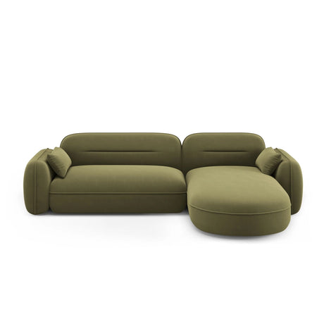 Sydney 4-Sitzer Ecksofa, Rechte Seite, aus Samt in Hellgrün (Casino Forest), 275x165x70 cm von Cosmopolitan Design – Bild 1