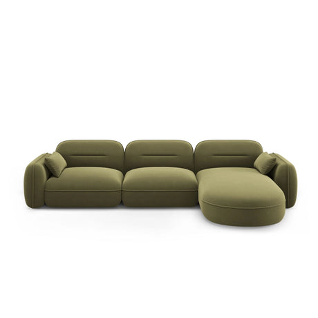 Sydney 4-Sitzer Ecksofa, Rechte Seite, aus Samt in Hellgrün (Casino Forest), 320x165x70 cm von Cosmopolitan Design – Bild 1