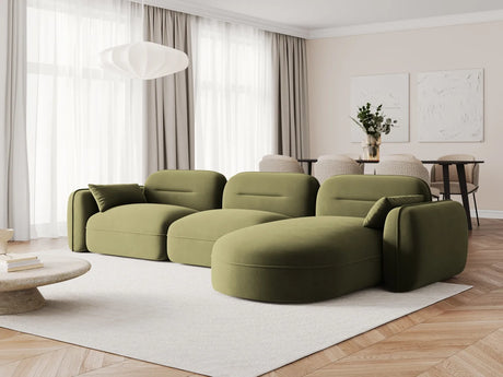 Sydney 4-Sitzer Ecksofa, Rechte Seite, aus Samt in Hellgrün (Casino Forest), 320x165x70 cm von Cosmopolitan Design – Bild 2