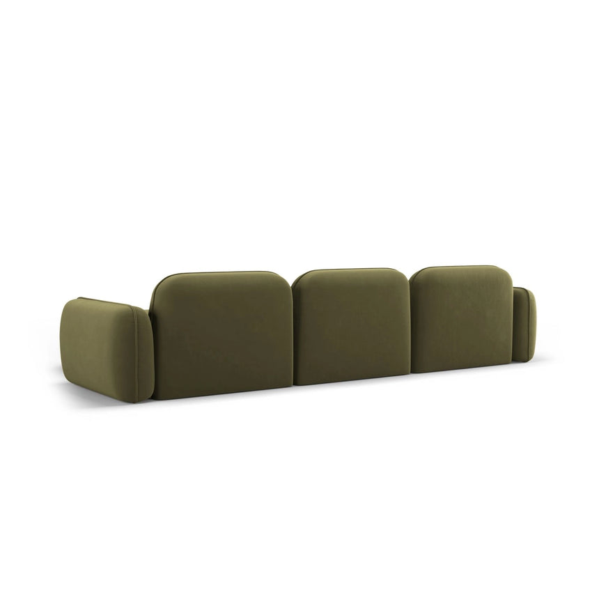 Sydney 4-Sitzer Ecksofa, Rechte Seite, aus Samt in Hellgrün (Casino Forest), 320x165x70 cm von Cosmopolitan Design – Bild 5