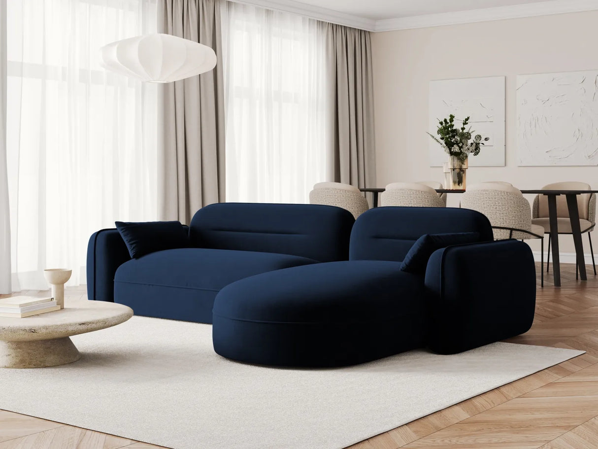 Sydney 4-Sitzer Ecksofa, Rechte Seite, aus Samt in Königsblau (Casino Deep Blue), 275x165x70 cm von Cosmopolitan Design – Bild 2