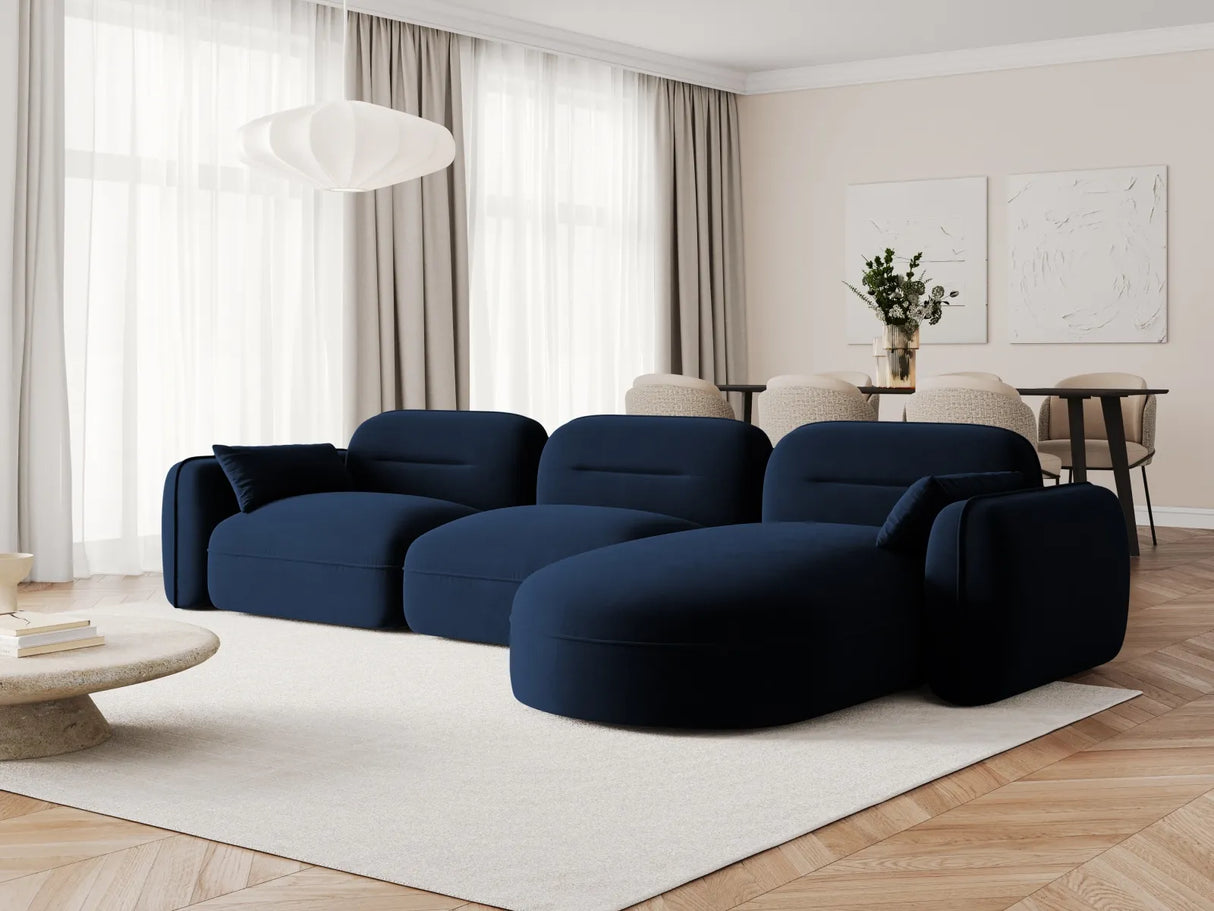 Sydney 4-Sitzer Ecksofa, Rechte Seite, aus Samt in Königsblau (Casino Deep Blue), 320x165x70 cm von Cosmopolitan Design – Bild 2