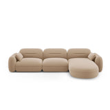 Sydney 4-Sitzer Ecksofa, Rechte Seite, aus Samt in Sand (Casino Lion), 320x165x70 cm von Cosmopolitan Design – Bild 1