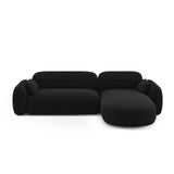 Sydney 4-Sitzer Ecksofa, Rechte Seite, aus Samt in Schwarz (Casino Black), 275x165x70 cm von Cosmopolitan Design – Bild 1