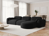Sydney 4-Sitzer Ecksofa, Rechte Seite, aus Samt in Schwarz (Casino Black), 320x165x70 cm von Cosmopolitan Design – Bild 2