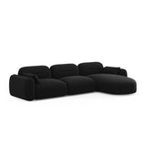 Sydney 4-Sitzer Ecksofa, Rechte Seite, aus Samt in Schwarz (Casino Black), 320x165x70 cm von Cosmopolitan Design – Bild 4