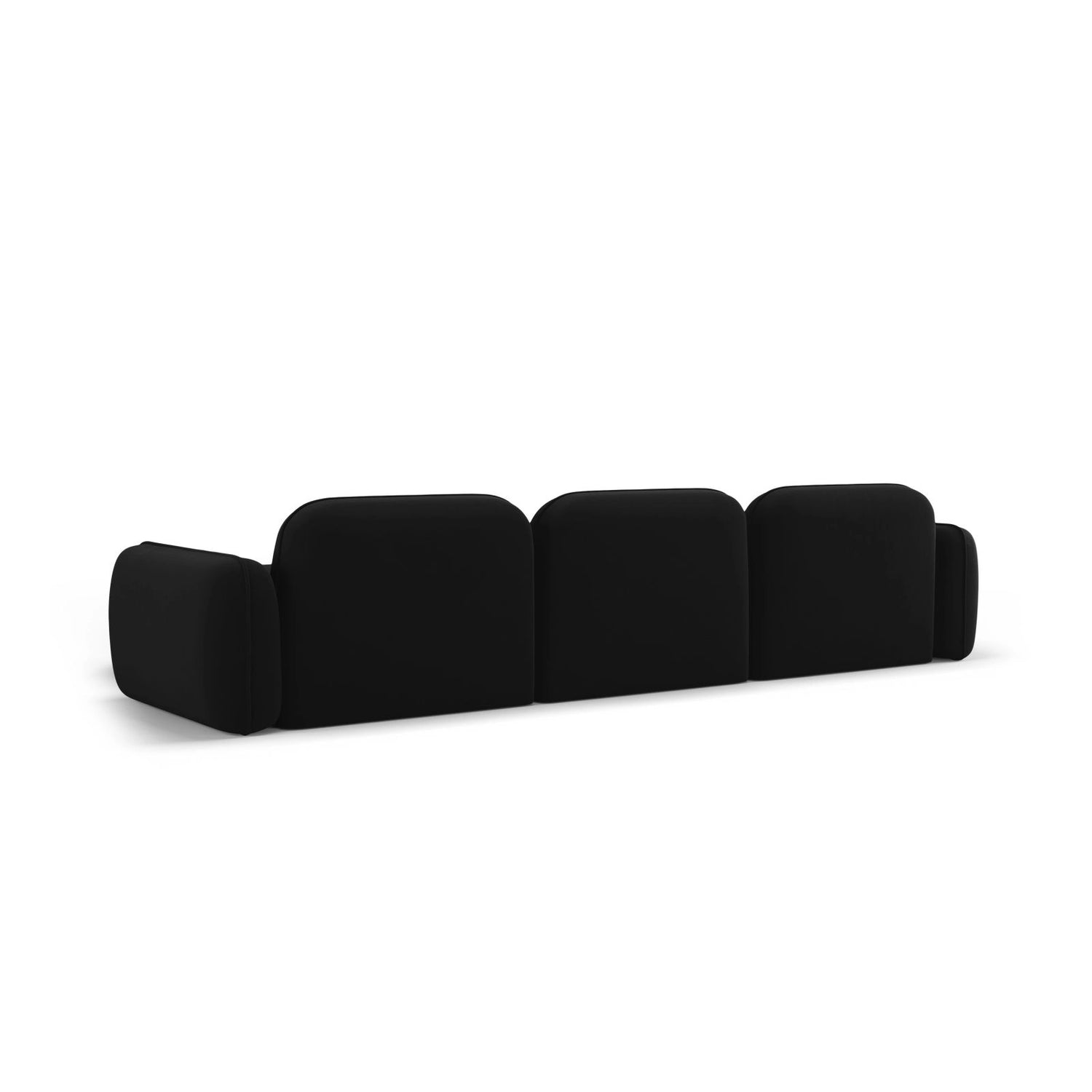 Sydney 4-Sitzer Ecksofa, Rechte Seite, aus Samt in Schwarz (Casino Black), 320x165x70 cm von Cosmopolitan Design – Bild 5