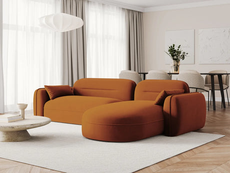 Sydney 4-Sitzer Ecksofa, Rechte Seite, aus Samt in Terrakotta (Casino Terracota), 275x165x70 cm von Cosmopolitan Design – Bild 2