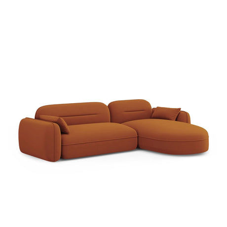 Sydney 4-Sitzer Ecksofa, Rechte Seite, aus Samt in Terrakotta (Casino Terracota), 275x165x70 cm von Cosmopolitan Design – Bild 4